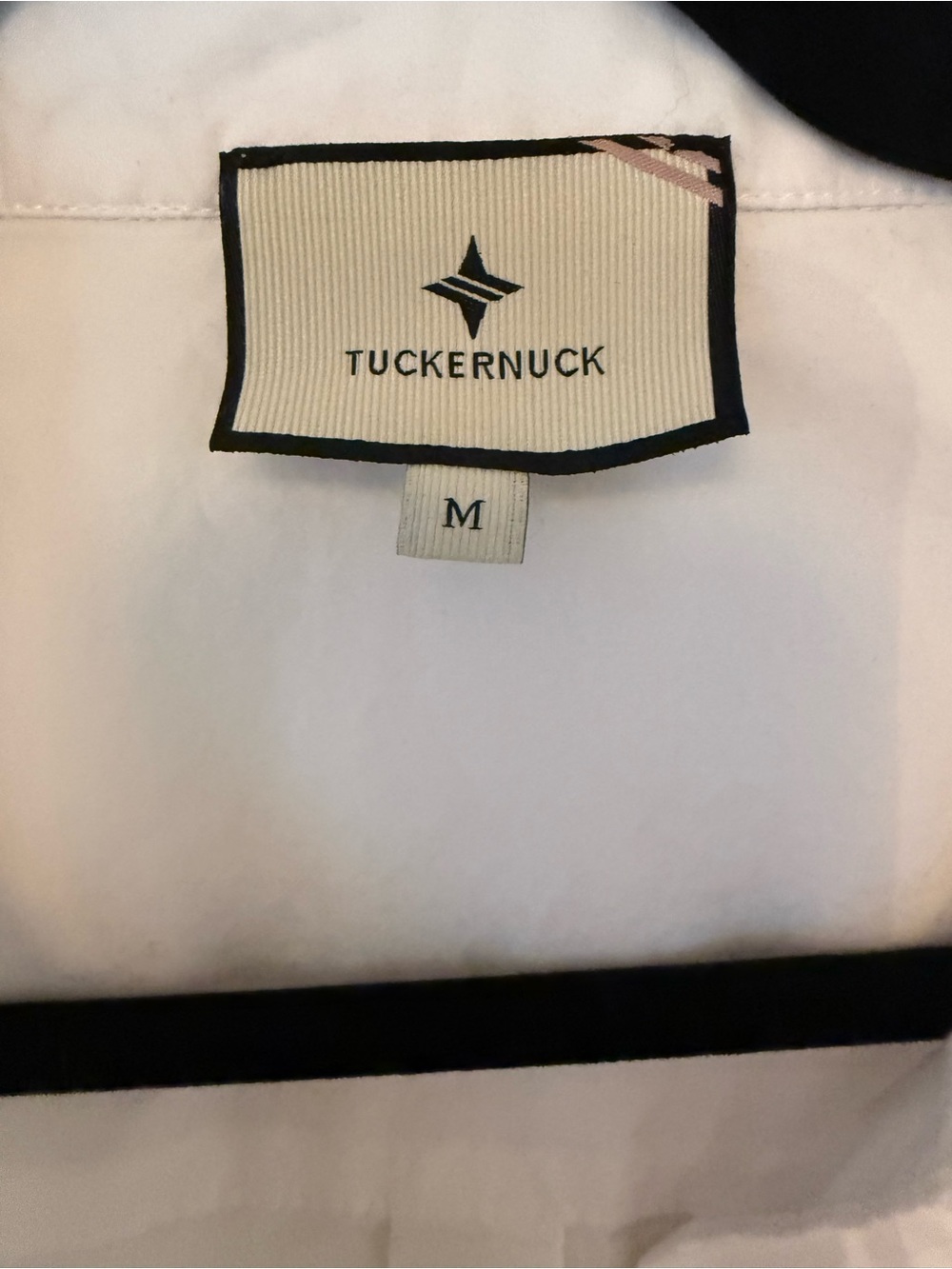 White Sleeveless Collared Shift Dress with Navy Embroidered Stripes - Tuckernucj - Picture 7 of 7